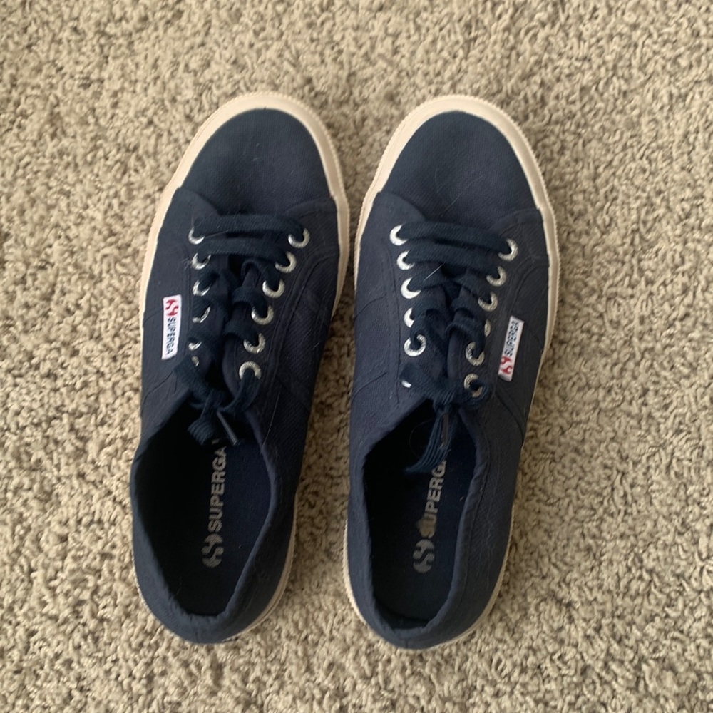 Superga navy blue canvas sneakers women size 8.5